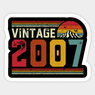 Vintage 2007 Birthday Gift Retro Style Sticker